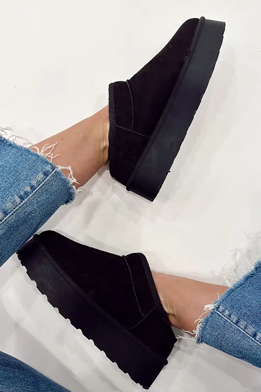 Alpine Sherpa Slippers -Black