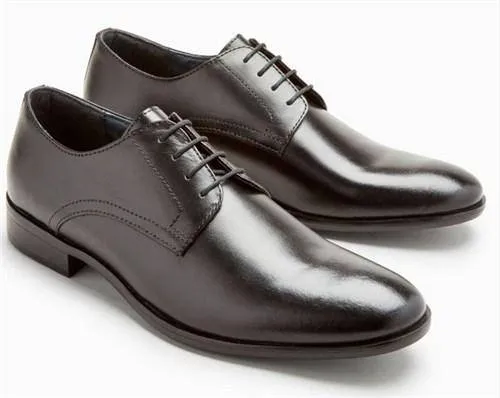 Black Plain Derby Lace-Up