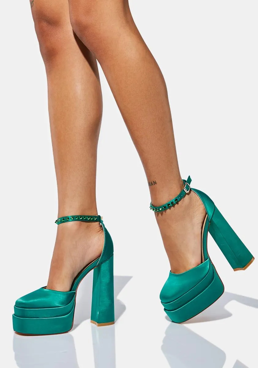 Green Penelope Platform Heels