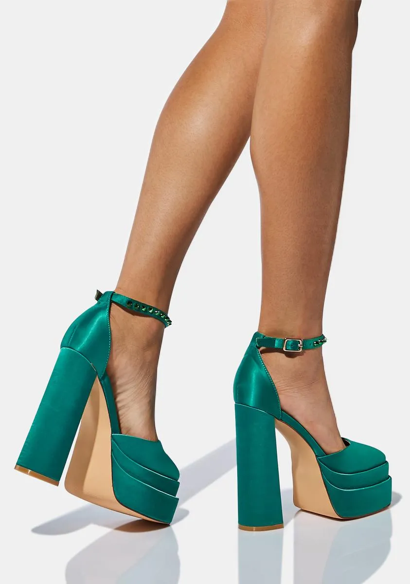 Green Penelope Platform Heels