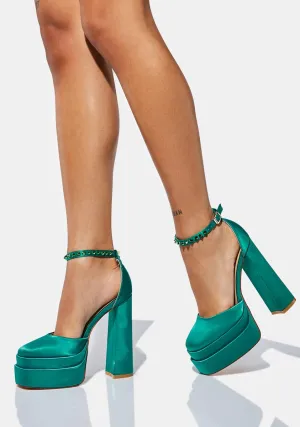 Green Penelope Platform Heels