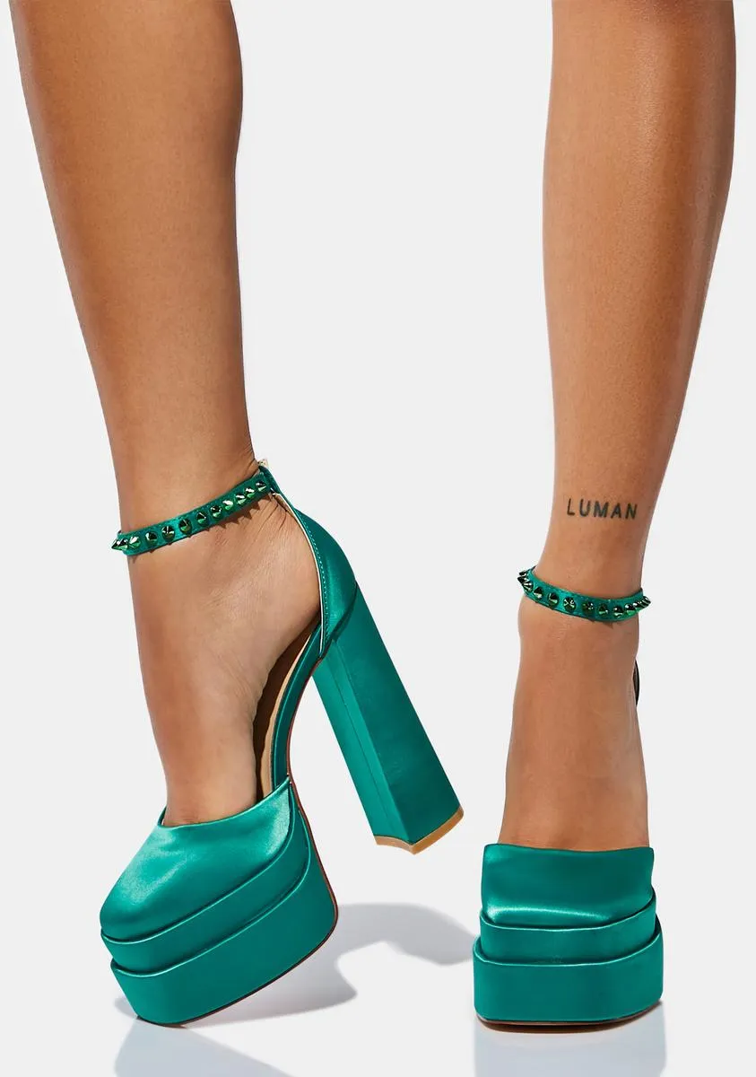 Green Penelope Platform Heels