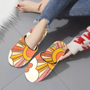 Groovy 70's Style Cozy Plush House Slippers