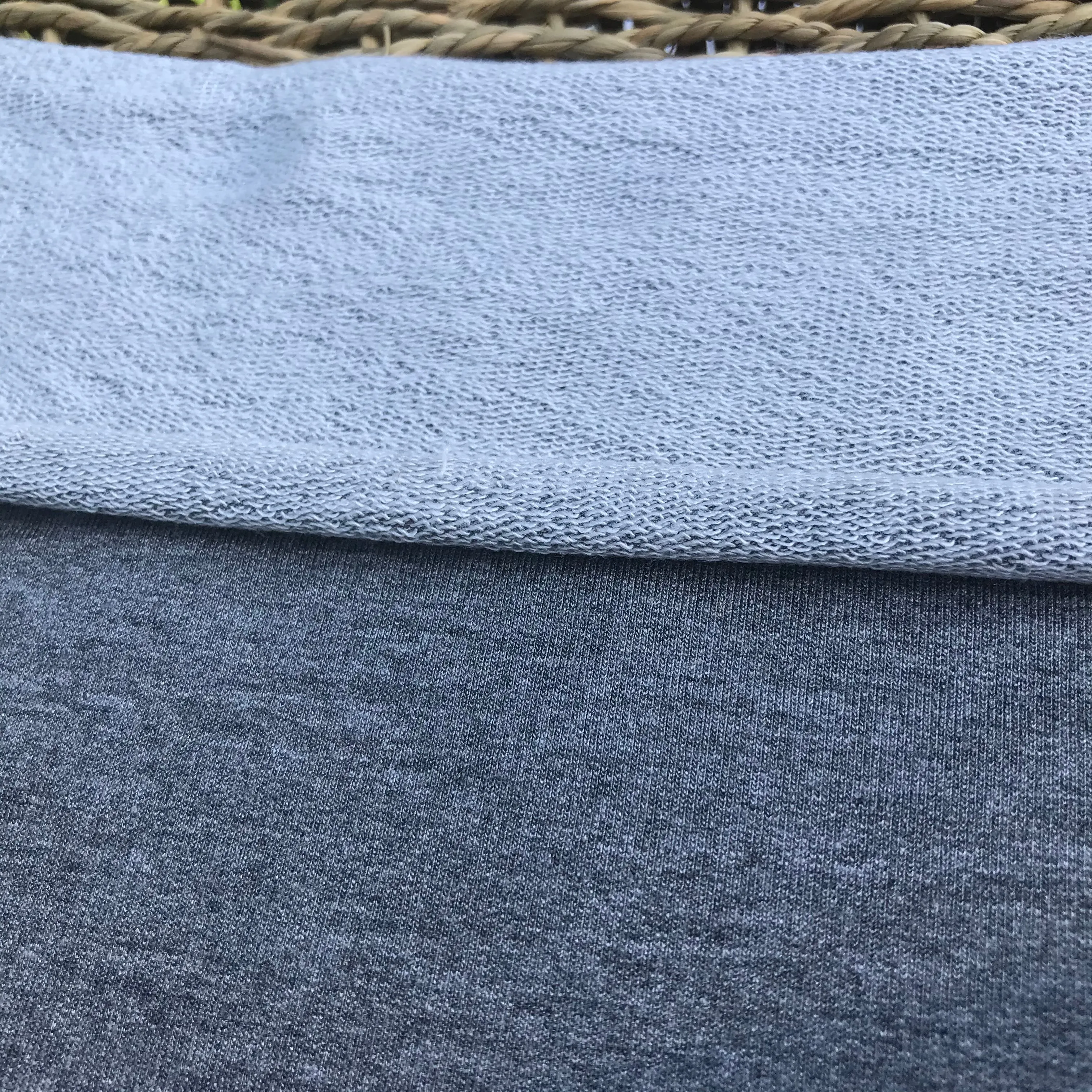 Heather Dark Grey Bamboo Cotton Stretch French Terry Fabric