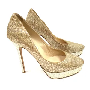 JIMMY CHOO golden leather heels