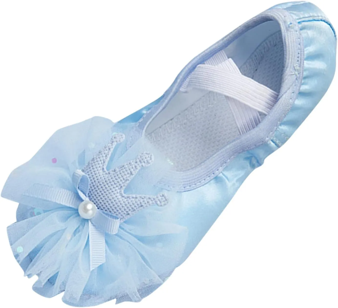 Leather Ballet Shoes Toddler Girls Ballet Slippers with Bow No-Tie Baby Dance Shoes Non-Slip Yoga Shoes (Blue, 13.5 Little Child)