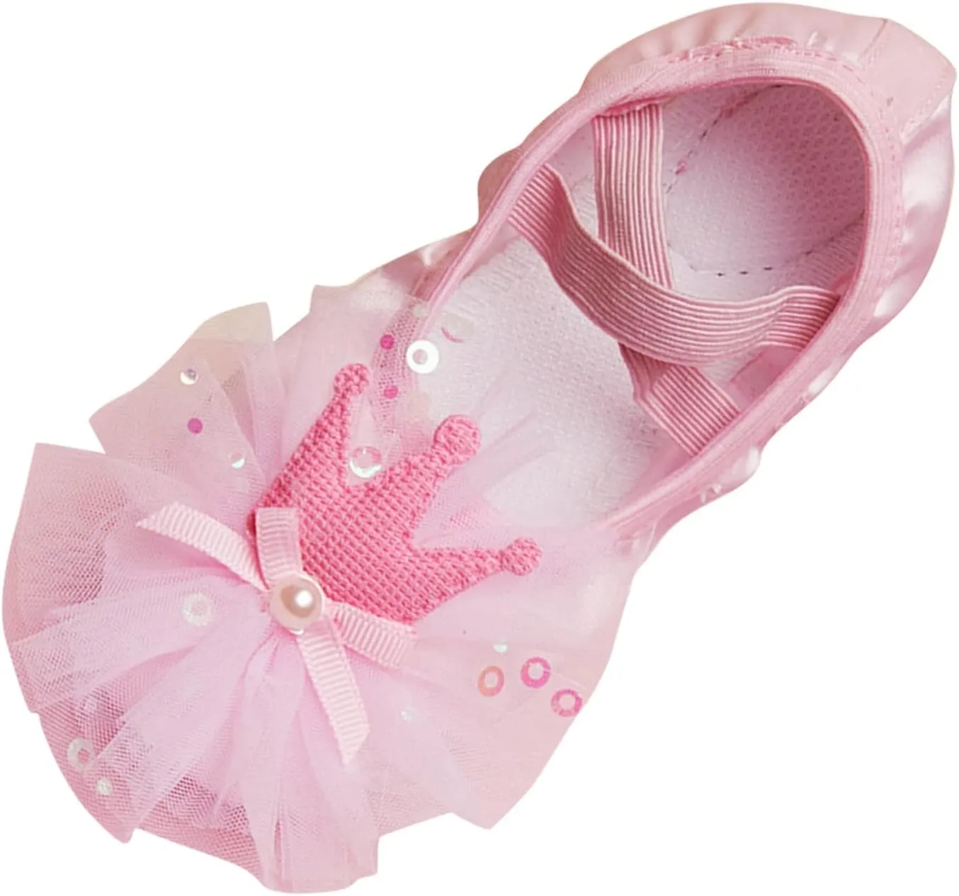 Leather Ballet Shoes Toddler Girls Ballet Slippers with Bow No-Tie Baby Dance Shoes Non-Slip Yoga Shoes (Pink, 11 Little Child)