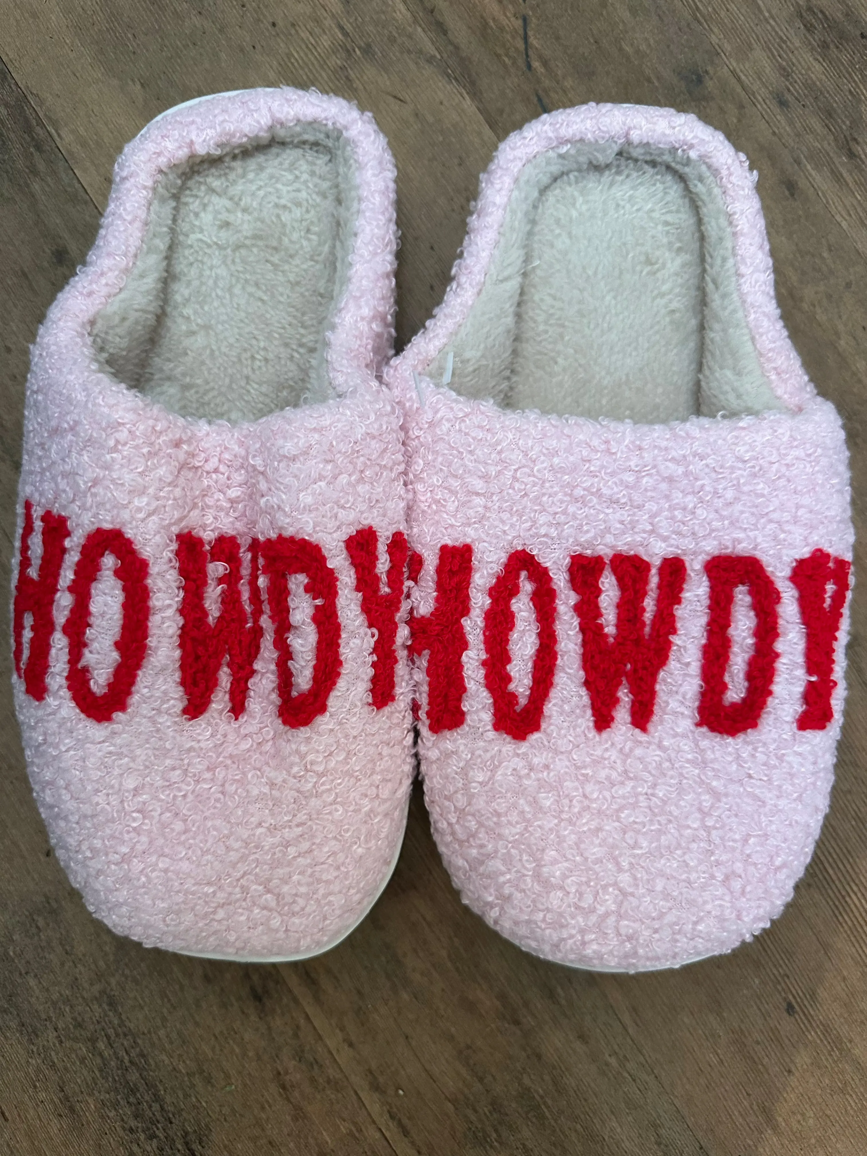 Pink Howdy Slippers
