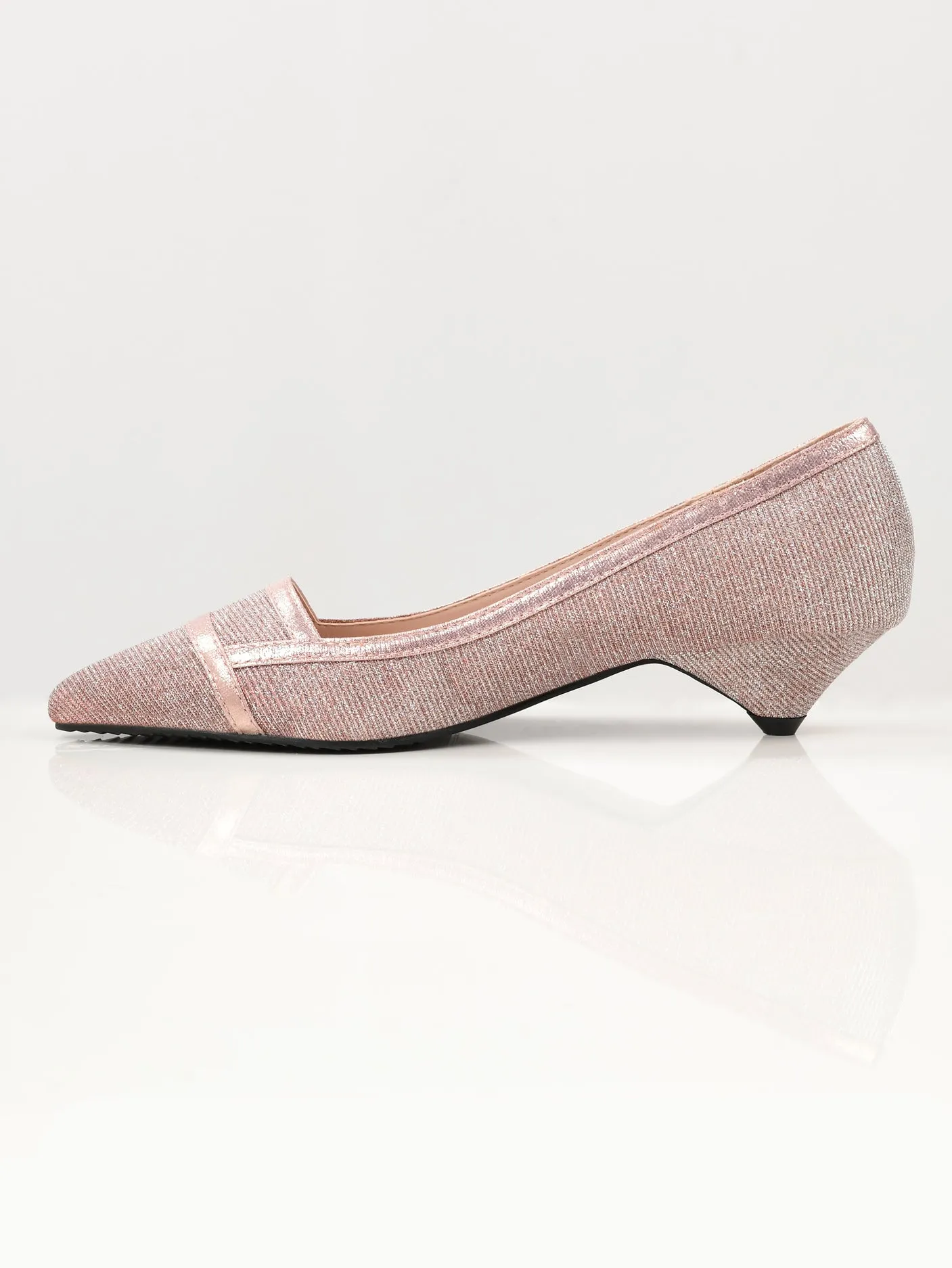 Pointed Shimmer Heels - Tea Pink