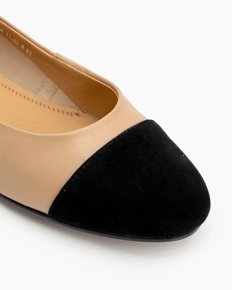 Round Toe Splicing Faux Suede Flat Loafers