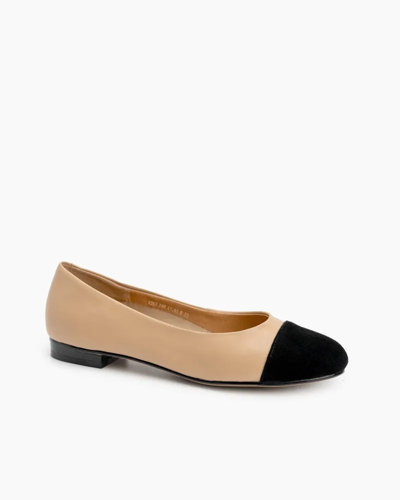Round Toe Splicing Faux Suede Flat Loafers