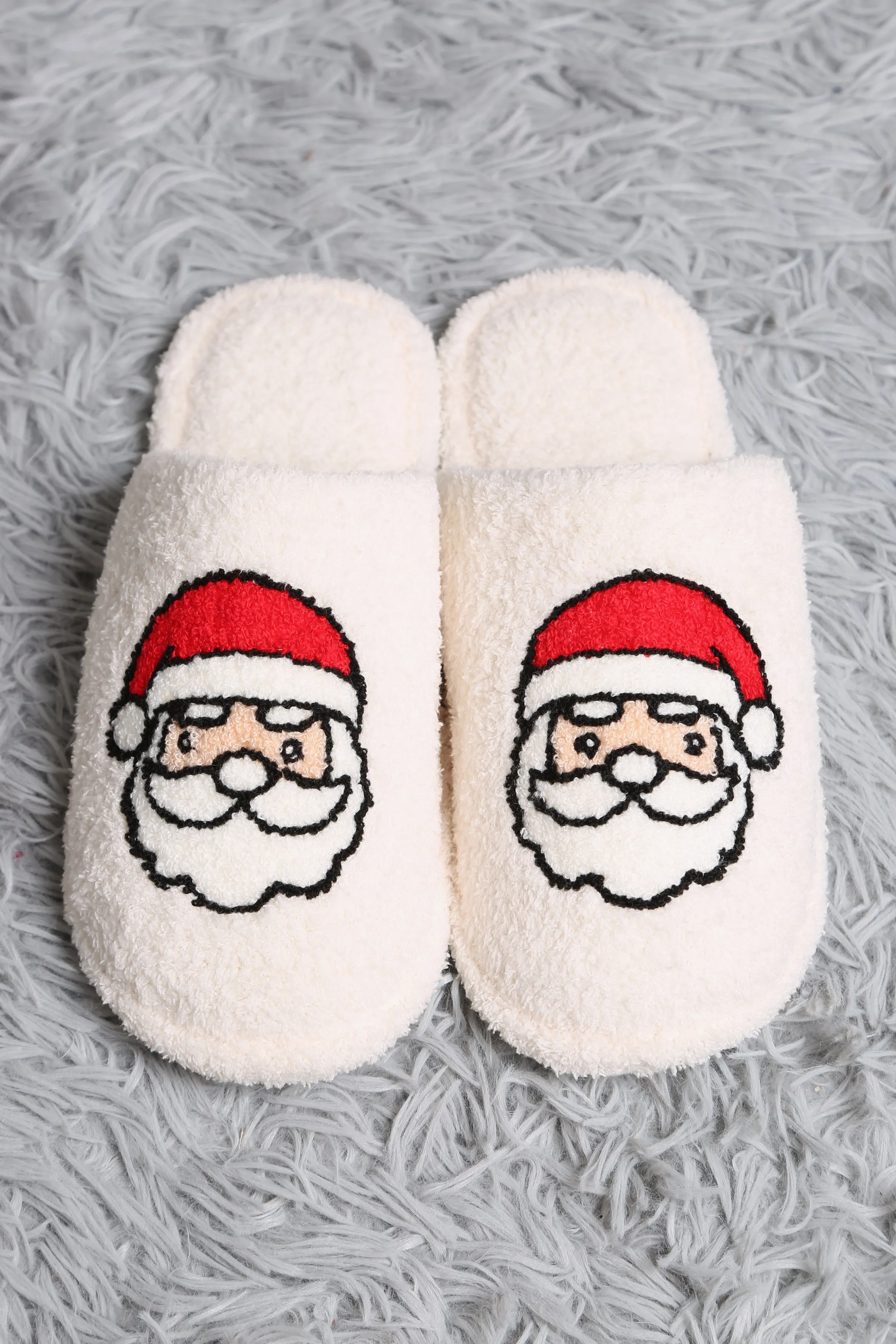 Santa Embroidered Slipper - Final Sale