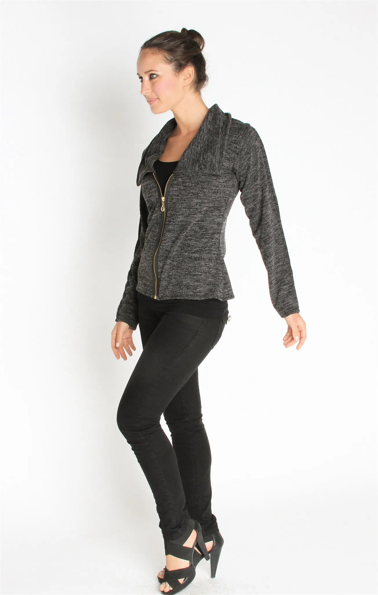 V Neck Sweater Jacket